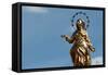 Golden Virgin statue with stars, Valgrisenche, Aosta Valley, Italy, Europe-Godong-Framed Stretched Canvas