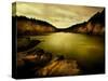 Golden Waters Cliffside-Jan Lakey-Stretched Canvas