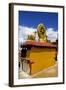 Golden Wheel of Dharma and Deer Sculptures-Simon Montgomery-Framed Photographic Print