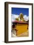 Golden Wheel of Dharma and Deer Sculptures-Simon Montgomery-Framed Photographic Print