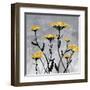 Golden Yarrow Flowers on Gray Background with Inspirational Words-Bee Sturgis-Framed Art Print