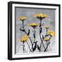 Golden Yarrow Flowers on Gray Background with Inspirational Words-Bee Sturgis-Framed Art Print