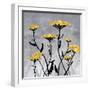 Golden Yarrow Flowers on Gray Background with Inspirational Words-Bee Sturgis-Framed Art Print