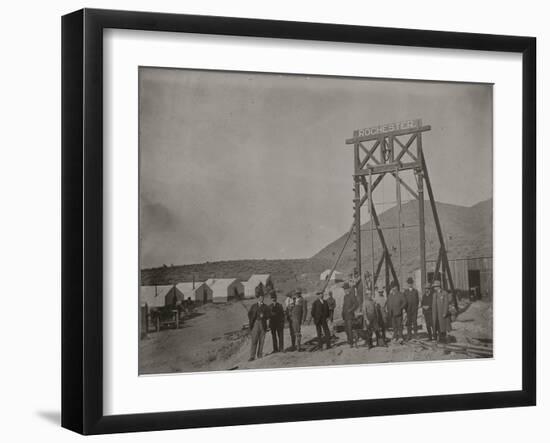 Goldfield Dignitaries At Rochester Gallows Frame For Mining Venture-null-Framed Art Print