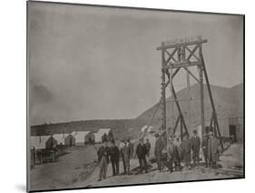 Goldfield Dignitaries At Rochester Gallows Frame For Mining Venture-null-Mounted Art Print