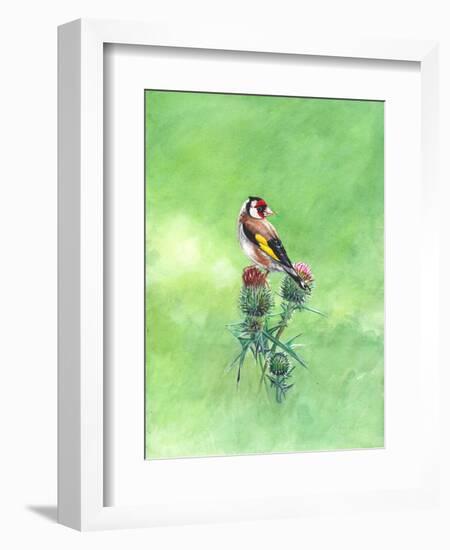 Goldfinch II, 2021 (w/c)-Helen White-Framed Giclee Print