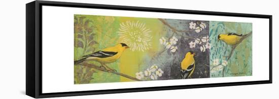 Goldfinches Blooming-Margaret Donharl-Framed Stretched Canvas