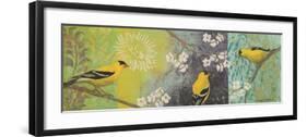 Goldfinches Blooming-Margaret Donharl-Framed Art Print