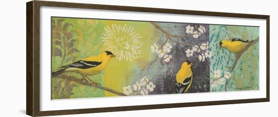 Goldfinches Blooming-Margaret Donharl-Framed Premium Giclee Print