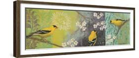 Goldfinches Blooming-Margaret Donharl-Framed Premium Giclee Print