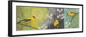 Goldfinches Blooming-Margaret Donharl-Framed Art Print