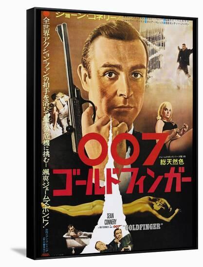 Goldfinger, Sean Connery, Japanese poster, 1964-null-Framed Stretched Canvas