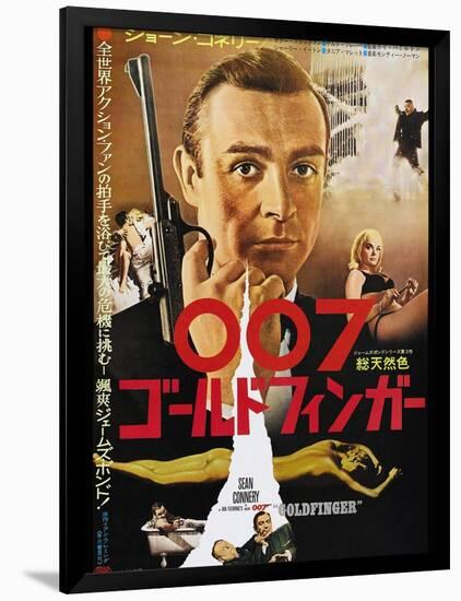 Goldfinger, Sean Connery, Japanese poster, 1964-null-Framed Poster