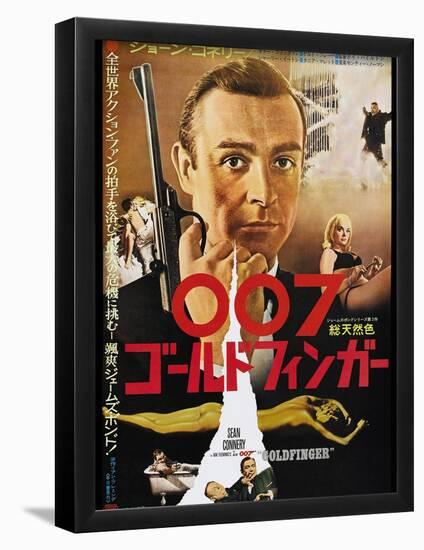 Goldfinger, Sean Connery, Japanese poster, 1964-null-Framed Poster