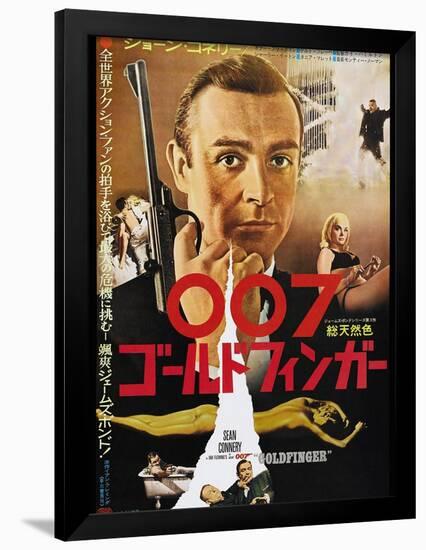 Goldfinger, Sean Connery, Japanese poster, 1964-null-Framed Poster