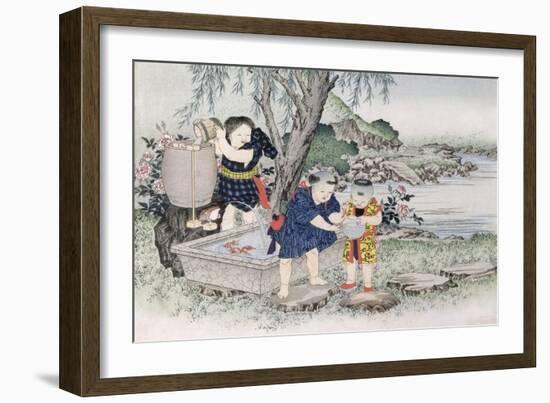 Goldfish from the Series 'Children's Games', 1888-Kobayashi Eitaku-Framed Giclee Print