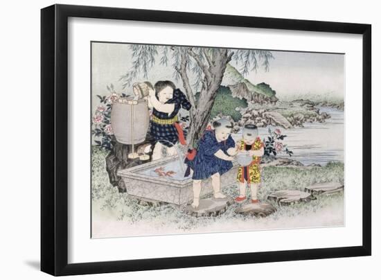 Goldfish from the Series 'Children's Games', 1888-Kobayashi Eitaku-Framed Giclee Print