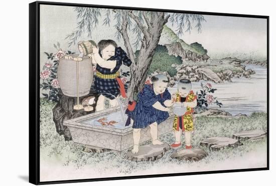 Goldfish from the Series 'Children's Games', 1888-Kobayashi Eitaku-Framed Stretched Canvas