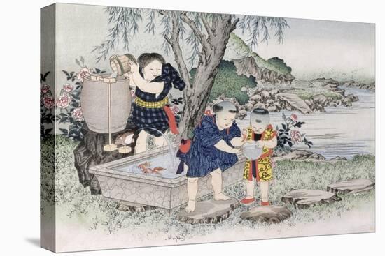 Goldfish from the Series 'Children's Games', 1888-Kobayashi Eitaku-Stretched Canvas