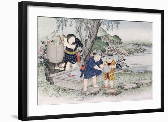 Goldfish from the Series 'Children's Games', 1888-Kobayashi Eitaku-Framed Giclee Print