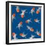 Goldfish Texture on Blue Background for Wallpaper-bluehand-Framed Photographic Print