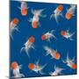 Goldfish Texture on Blue Background for Wallpaper-bluehand-Mounted Photographic Print