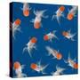 Goldfish Texture on Blue Background for Wallpaper-bluehand-Stretched Canvas