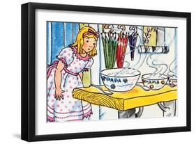 Goldilocks And the Poridge Bowls-Julia Letheld Hahn-Framed Art Print