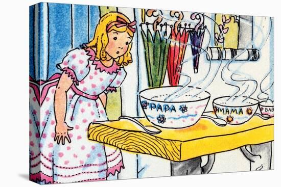 Goldilocks And the Poridge Bowls-Julia Letheld Hahn-Stretched Canvas