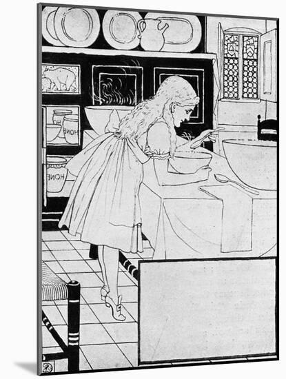 Goldilocks eating porridge --Walter Crane-Mounted Giclee Print