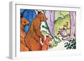 Goldilocks Flees-Julia Letheld Hahn-Framed Art Print