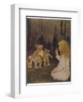 Goldilocks Gives Three Teddy Bears a Talking-To-Jessie Willcox-Smith-Framed Photographic Print