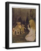 Goldilocks Gives Three Teddy Bears a Talking-To-Jessie Willcox-Smith-Framed Photographic Print