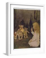 Goldilocks Gives Three Teddy Bears a Talking-To-Jessie Willcox-Smith-Framed Photographic Print