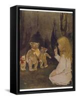 Goldilocks Gives Three Teddy Bears a Talking-To-Jessie Willcox-Smith-Framed Stretched Canvas