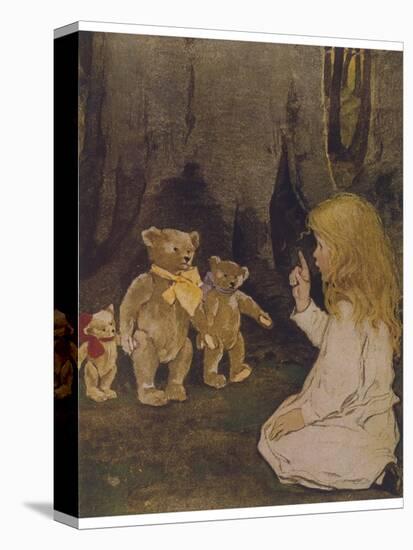 Goldilocks Gives Three Teddy Bears a Talking-To-Jessie Willcox-Smith-Stretched Canvas