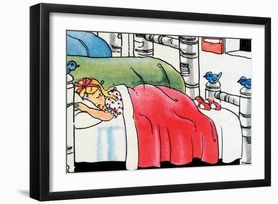 Goldilocks In Baby Bear's Bed-Julia Letheld Hahn-Framed Art Print