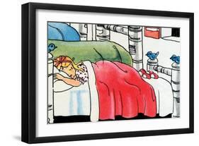 Goldilocks In Baby Bear's Bed-Julia Letheld Hahn-Framed Art Print