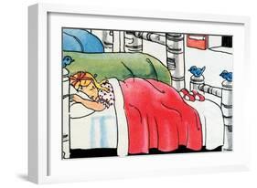 Goldilocks In Baby Bear's Bed-Julia Letheld Hahn-Framed Art Print