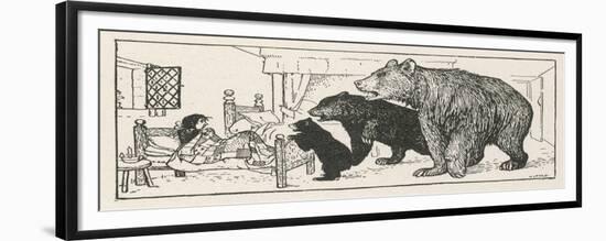 Goldilocks is Found in Baby Bear's Bed by the Three Bears-Henry Justice Ford-Framed Premium Giclee Print