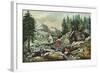 Goldmining in California, 1871-Currier & Ives-Framed Giclee Print