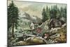 Goldmining in California, 1871-Currier & Ives-Mounted Giclee Print
