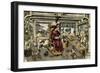 Goldsmith's workshop (colourised copper engraving)-European School-Framed Giclee Print