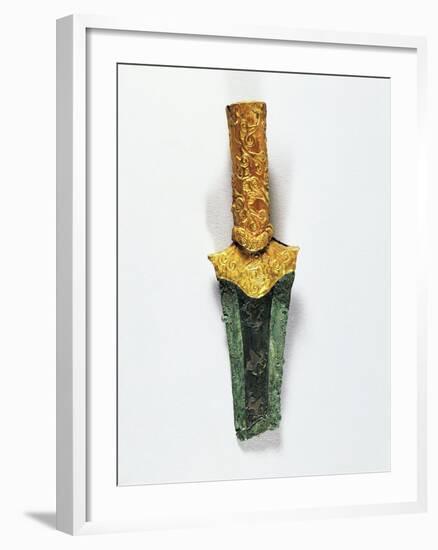 Goldsmithery, Dagger with Golden Handle, from Tomb V at Mycenae, Greece-null-Framed Giclee Print
