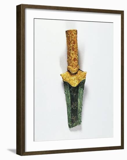 Goldsmithery, Dagger with Golden Handle, from Tomb V at Mycenae, Greece-null-Framed Giclee Print