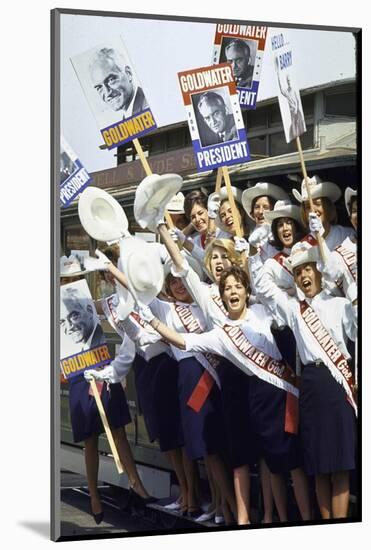 Goldwater Girls Wearing Sashes and Waving Signs Prior to Republican National Convention-John Dominis-Mounted Photographic Print