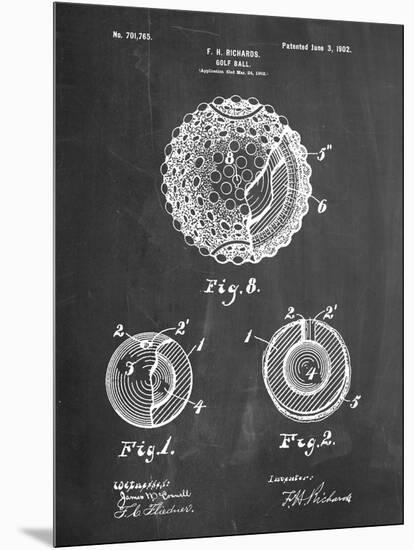 Golf Ball 1902 Patent-Cole Borders-Mounted Art Print