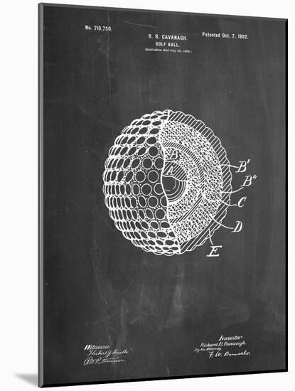 Golf Ball 1902 Patent-Cole Borders-Mounted Art Print