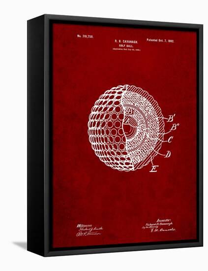 Golf Ball 1902 Patent-Cole Borders-Framed Stretched Canvas