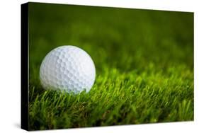 Golf Ball on Green Grass-jannoon028-Stretched Canvas